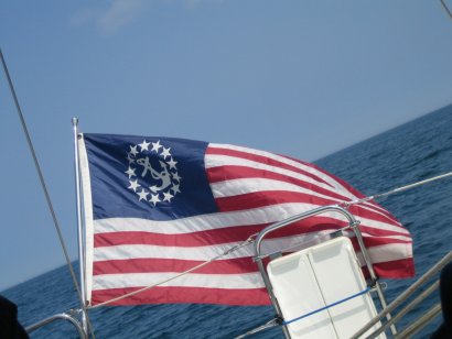 American Flags waves on the wind !
