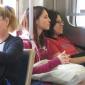 A pretty Girl waits with us in the Train